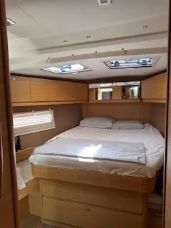 Yacht Photos Pics Interior cabin of 2018 Dufour 512 Grand Large yacht with double bed.
