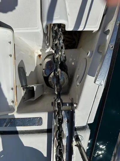  Yacht Photos Pics Anchor chain mechanism on 2018 Dufour 512 Grand Large yacht.