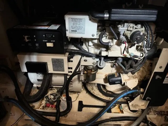 Wahooy Yacht Photos Pics Engine compartment of a 2001 Carver 396 Motoryacht with Kohler power system.