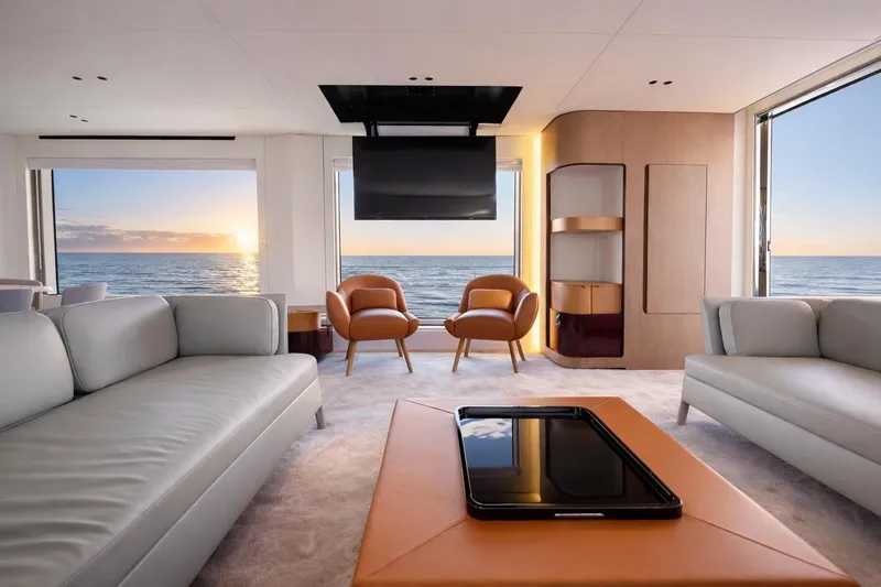 Sea Star Yacht Photos Pics Azimut Grande 26M 2025 - Main Salon TV Lounge