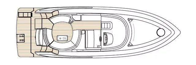  Yacht Photos Pics Top view schematic of 2026 Schaefer 400 yacht layout.