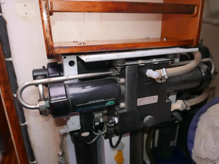 Legacy Yacht Photos Pics Watermaker mounted in workshop.