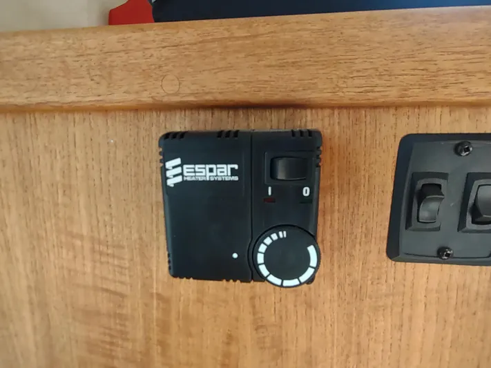 Santosha Yacht Photos Pics Espar heater control panel on 2006 Nordic Tug 32 boat interior.