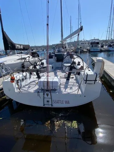 Rush Yacht Photos Pics 2018 Jeanneau Sun Fast 3600 sailboat docked in Seattle marina.