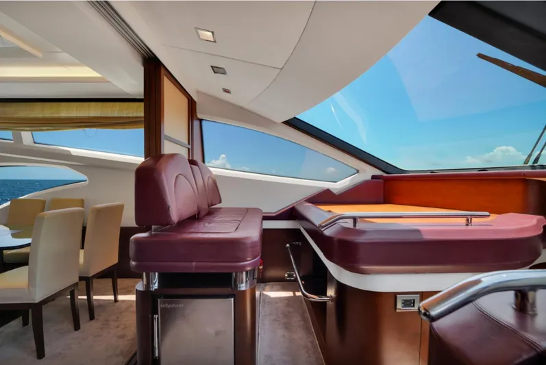  Yacht Photos Pics Luxurious interior of 2009 Azimut 75 yacht with elegant seating and ocean view.