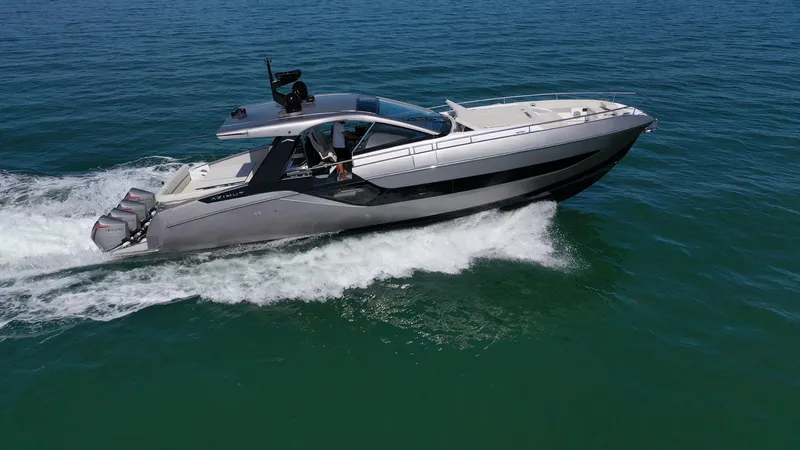 Second Chances Yacht Photos Pics 2022 Azimut Verve 47 luxury yacht cruising on open water.