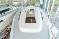 2023 Dehler 34 yacht interior view, showcasing sleek design and modern features.