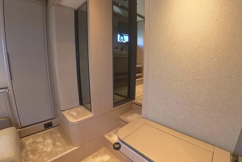  Yacht Photos Pics Luxurious interior of 2023 Ferretti Yachts 580, featuring elegant design and modern finishes.