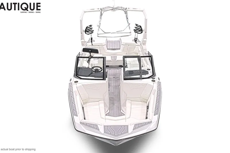  Yacht Photos Pics 2026 Nautique Super Air Nautique G21 boat, top view, sleek design, white interior.