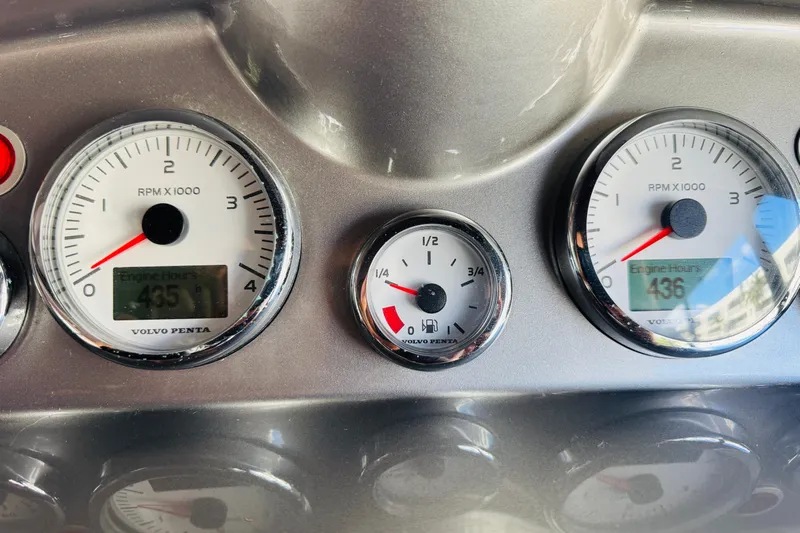 Damare Yacht Photos Pics Dashboard of 2022 Cranchi M 44 HT showing RPM and engine hours.