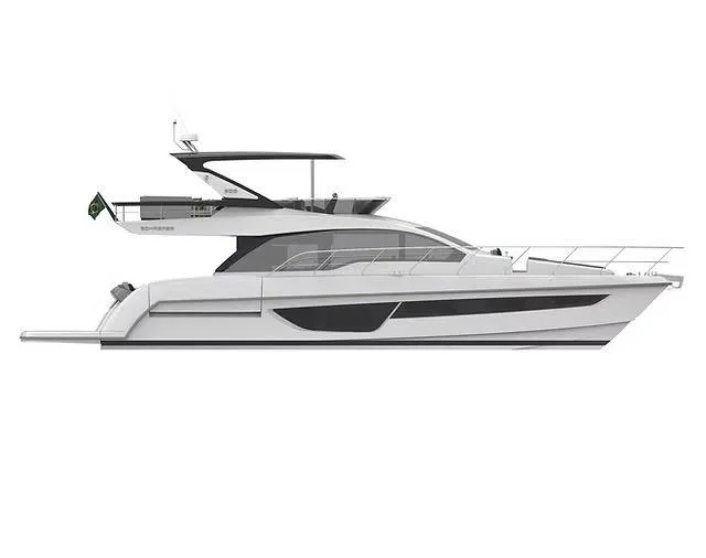  Yacht Photos Pics Schaefer 600 yacht, 2026 model, sleek design, side view, white background.