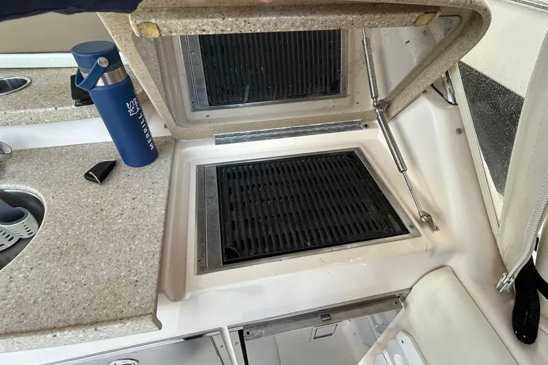  Yacht Photos Pics Grady-White Freedom 335 boat grill and countertop, 2013 model.