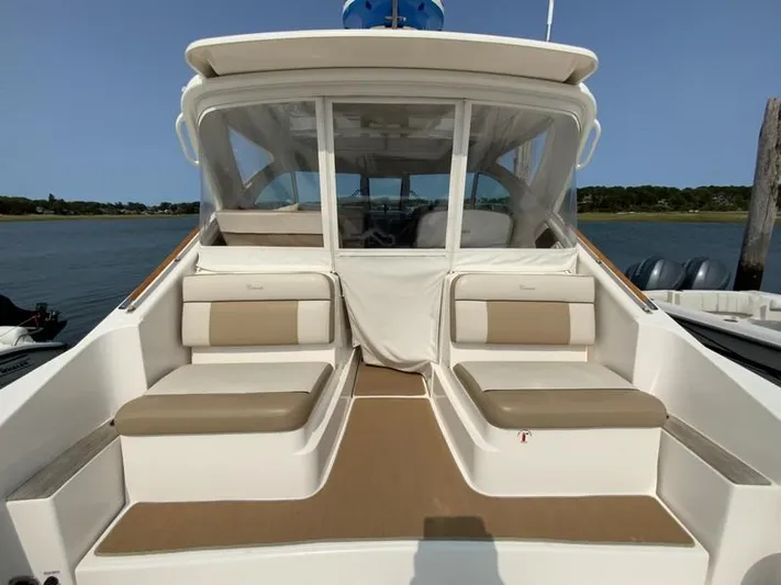 Intuition Yacht Photos Pics 2013 Tiara Yachts 36 with spacious seating and elegant design on the water.