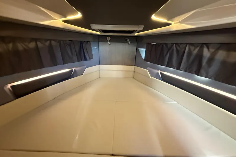  Yacht Photos Pics Luxurious interior cabin of 2026 Navan C30 with ambient lighting and modern design.
