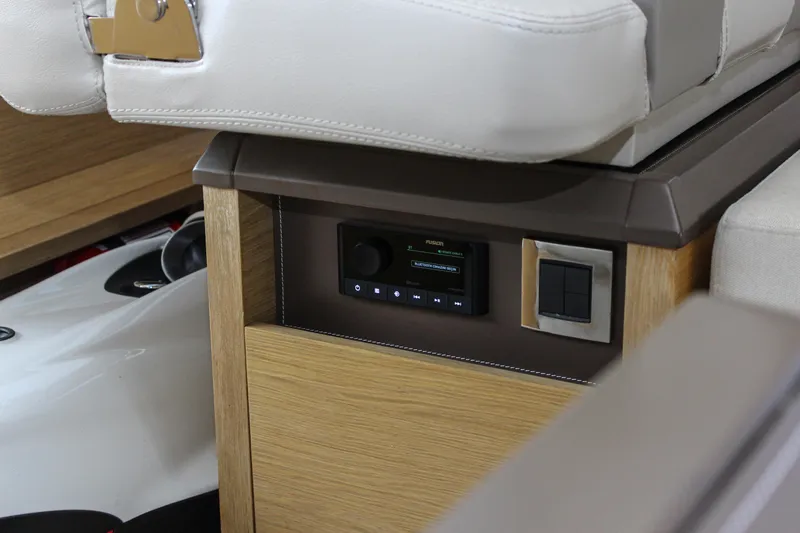 Oxygen Yacht Photos Pics Interior of 2016 Beneteau Monte Carlo 5 yacht with control panel and seating.