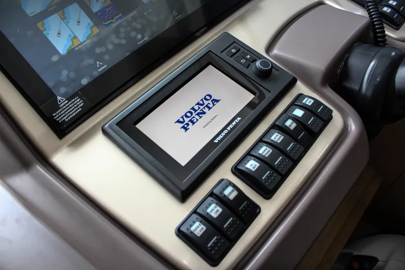Oxygen Yacht Photos Pics Control panel of 2016 Beneteau Monte Carlo 5 yacht with Volvo Penta display.