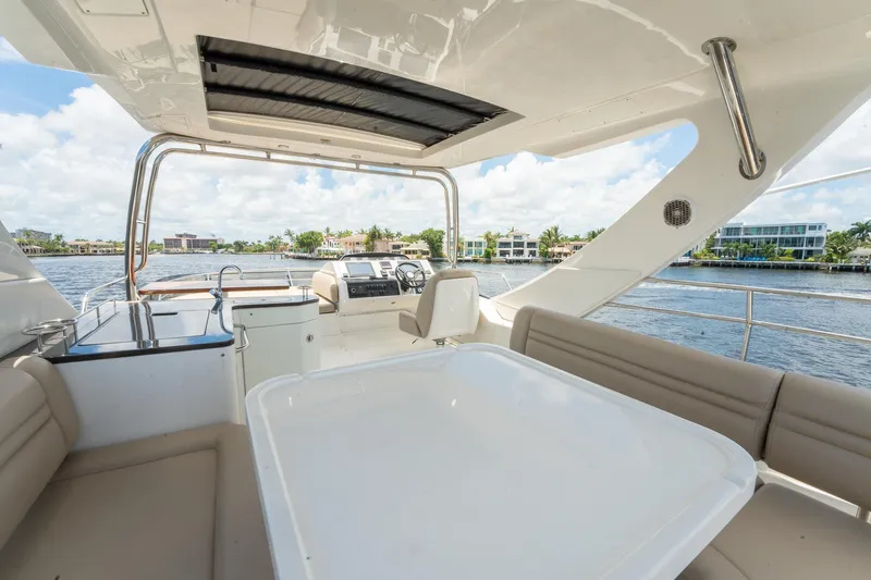 Get'er Done! Yacht Photos Pics 2016 Sea Ray 510 Flybridge yacht with spacious seating and scenic water views.