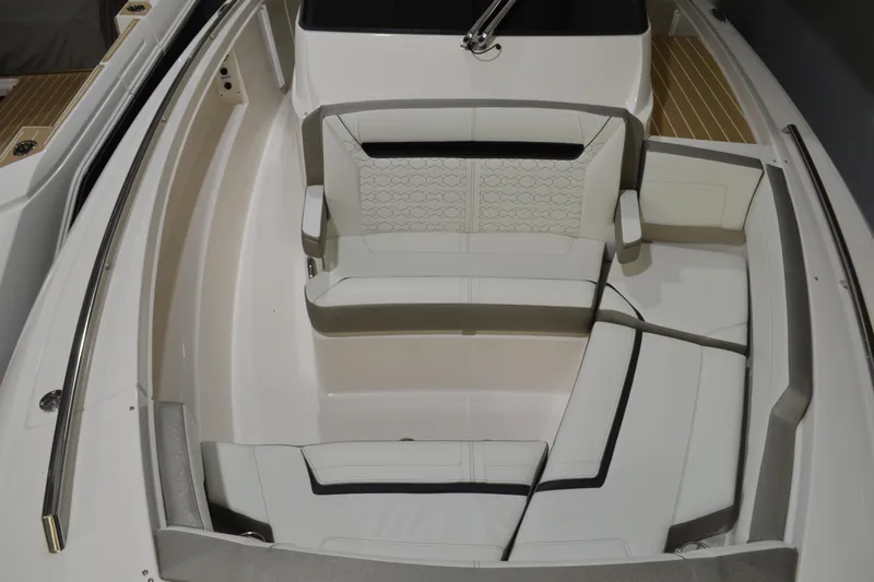 Hopena Yacht Photos Pics 2024 Tiara Yachts 34 LS interior with luxurious seating and modern design.