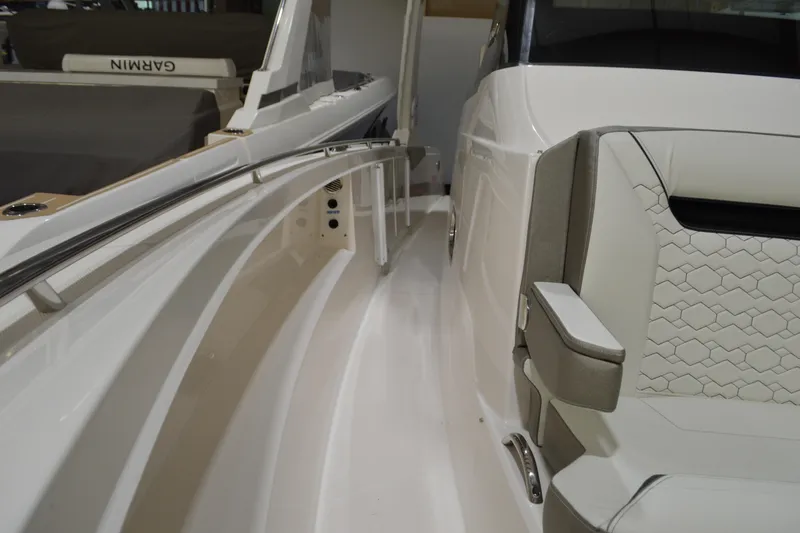 Hopena Yacht Photos Pics 2024 Tiara Yachts 34 LS interior with sleek seating and modern design.