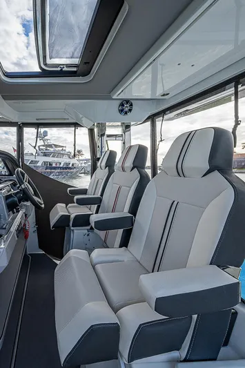 Brama Sole Yacht Photos Pics Interior seating of 2022 Jeanneau Leader 12.5 boat with modern design.