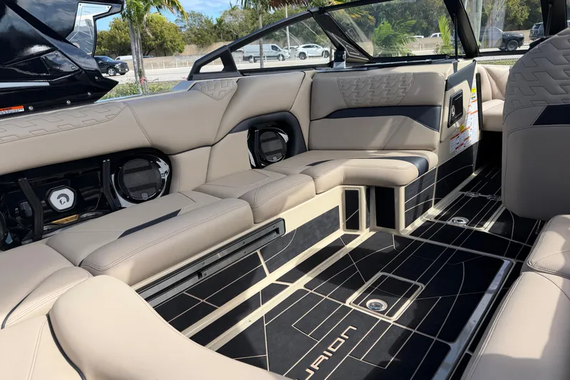  Yacht Photos Pics Luxurious interior of 2026 Centurion Ri230 boat with plush seating and modern design.