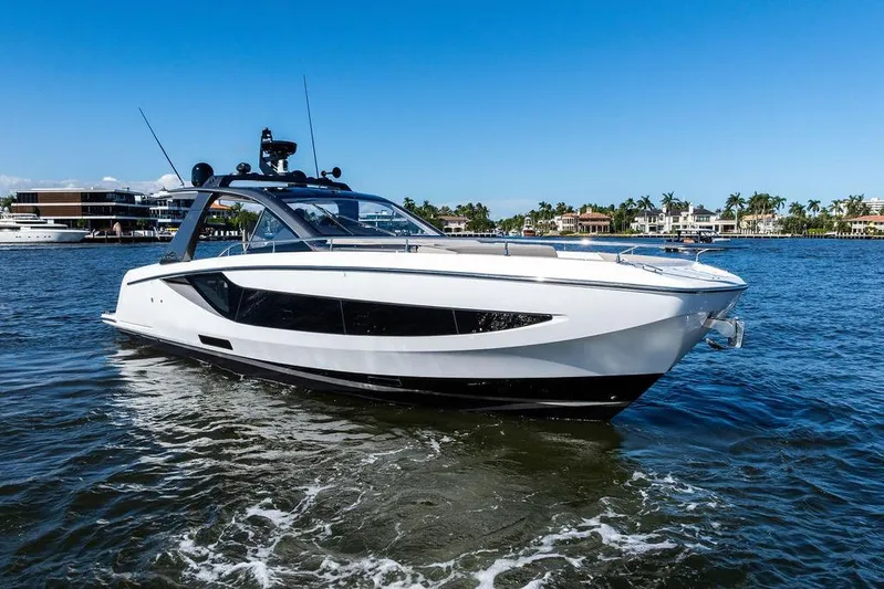  Yacht Photos Pics 2024 Azimut Verve 42 luxury yacht cruising on a sunny day.