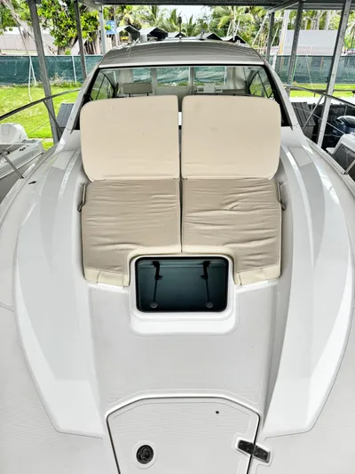  Yacht Photos Pics 2016 Pursuit SC 365i Sport Coupe with cushioned deck seating.