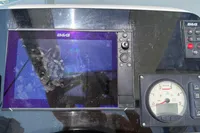 Control panel of a 2020 Lagoon 42 catamaran with B&G navigation display.