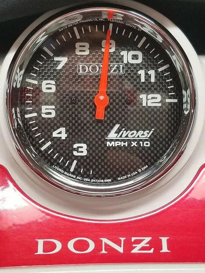  Yacht Photos Pics 2008 Donzi 35 ZR speedometer with Livorsi gauge, carbon fiber design.