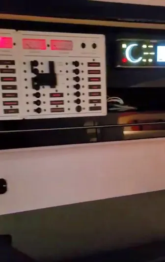  Yacht Photos Pics Control panel of a 2008 Donzi 35 ZR boat with electronic displays.