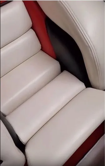  Yacht Photos Pics 2008 Donzi 35 ZR boat seat with white and red upholstery.