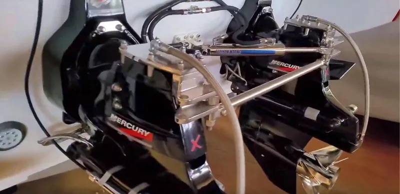  Yacht Photos Pics 2008 Donzi 35 ZR boat engine components with Mercury branding.