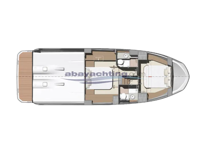  Yacht Photos Pics Floor plan of 2019 Prestige 420 Flybridge Line yacht, showcasing interior layout.