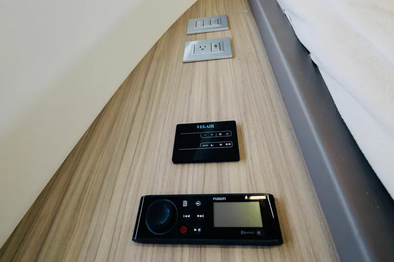  Yacht Photos Pics Control panel and outlets on Rio Yachts Daytona 34, 2023 model interior.