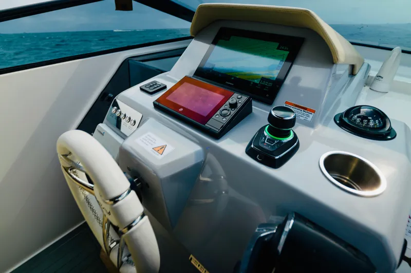  Yacht Photos Pics 2023 Rio Yachts Daytona 34 helm with advanced navigation and control systems.