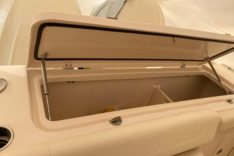  Yacht Photos Pics Open storage compartment on 2026 Grady-White Canyon 306 boat.