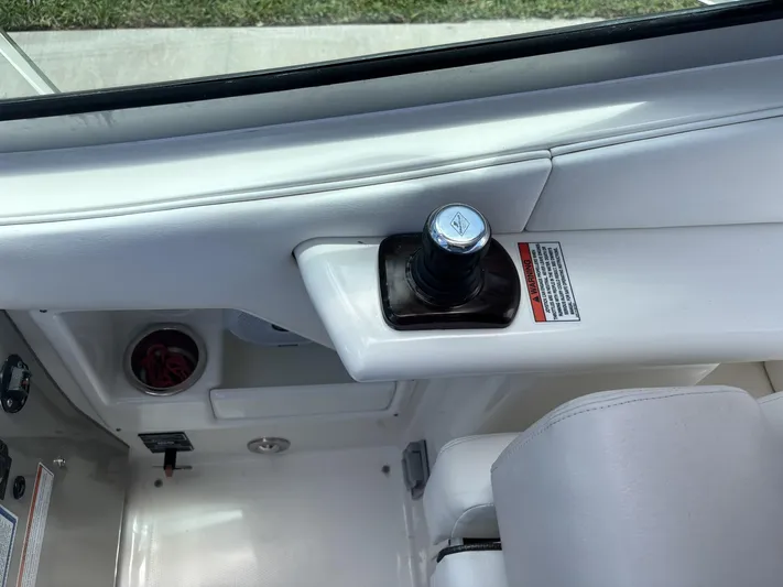 Mocaccino Yacht Photos Pics Interior view of a 2011 Sea Ray 350 Sundancer boat with joystick control.