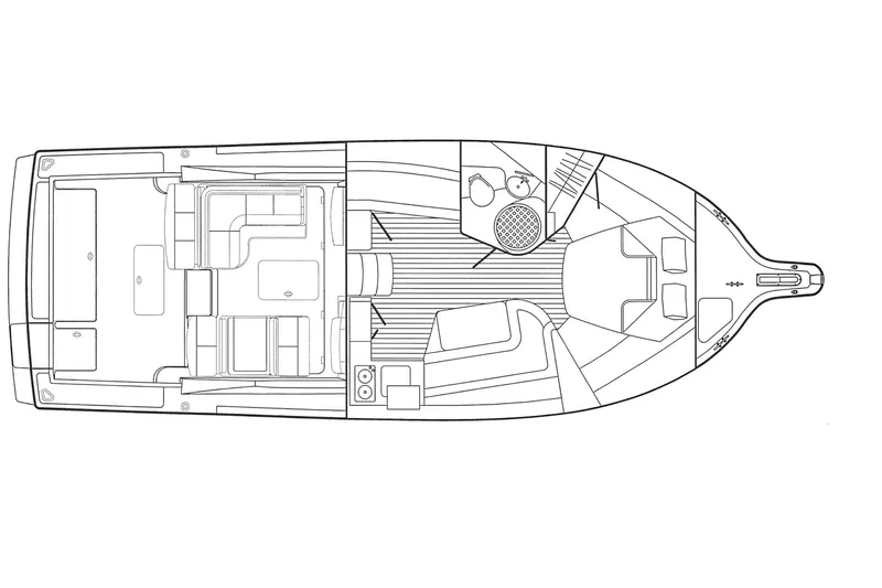 Sommertime Yacht Photos Pics Top view schematic of 2005 Tiara Yachts 3800 Open boat layout.
