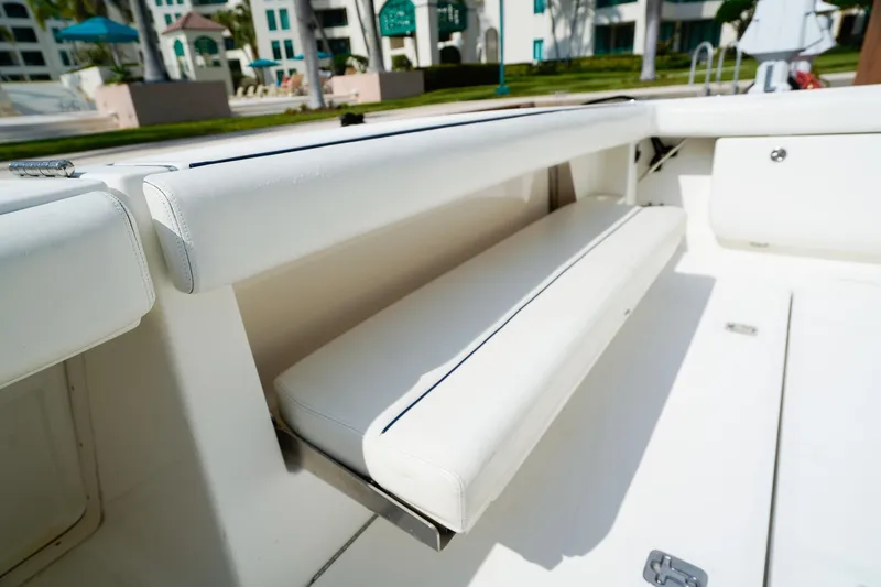 Sommertime Yacht Photos Pics 2005 Tiara Yachts 3800 Open boat interior with white seating and modern design.