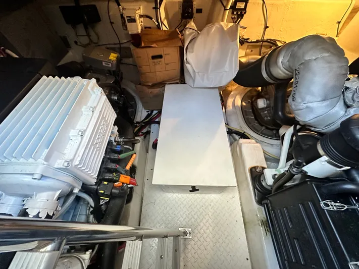 The Seaker Yacht Photos Pics Engine room of 2015 Cruisers Yachts 41 Cantius with technical components.