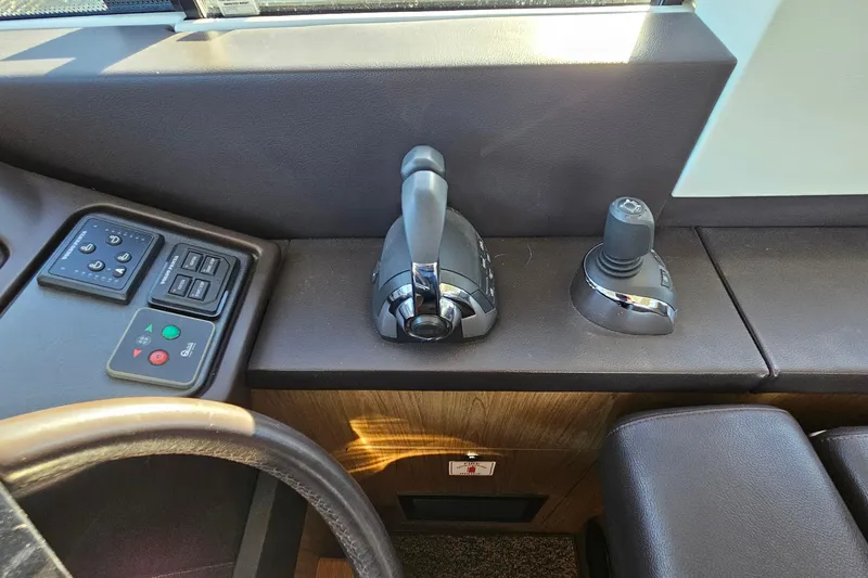 Magic Carpet Yacht Photos Pics Engine control panel featuring standard controls and joystick.