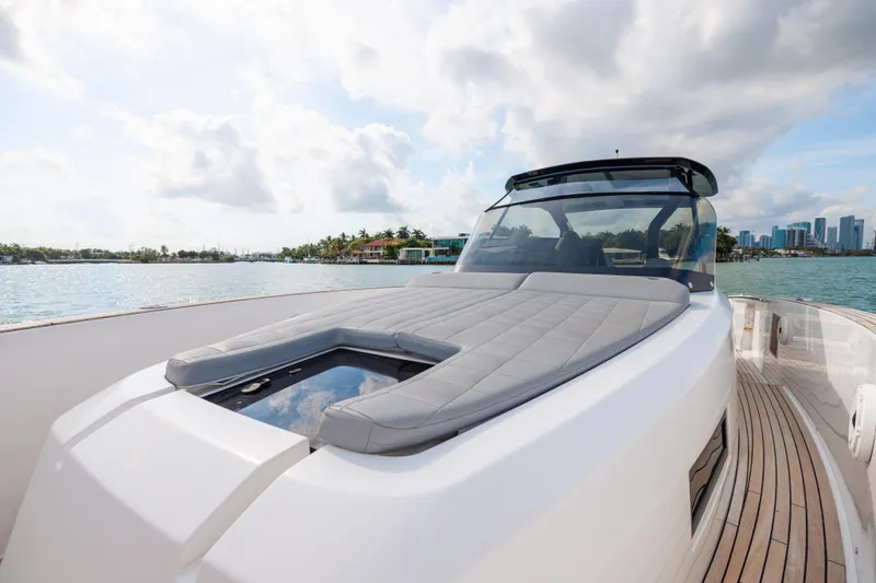 The Wolf Yacht Photos Pics 2021 Pardo Yachts 38 luxury yacht with sleek design on calm waters.