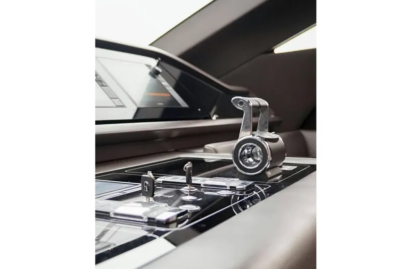  Yacht Photos Pics Control panel of 2021 Sanlorenzo SL78 yacht, featuring sleek modern design elements.