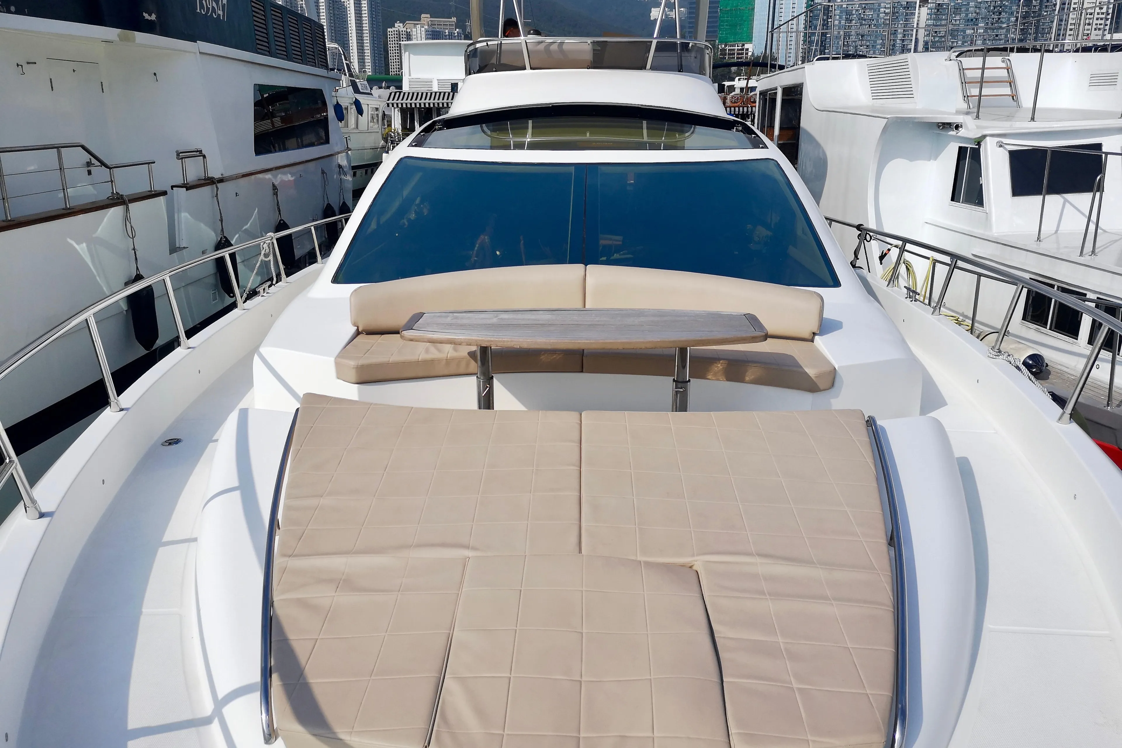 Luxurious 2012 Ruby 65s yacht with spacious sun deck and modern design.