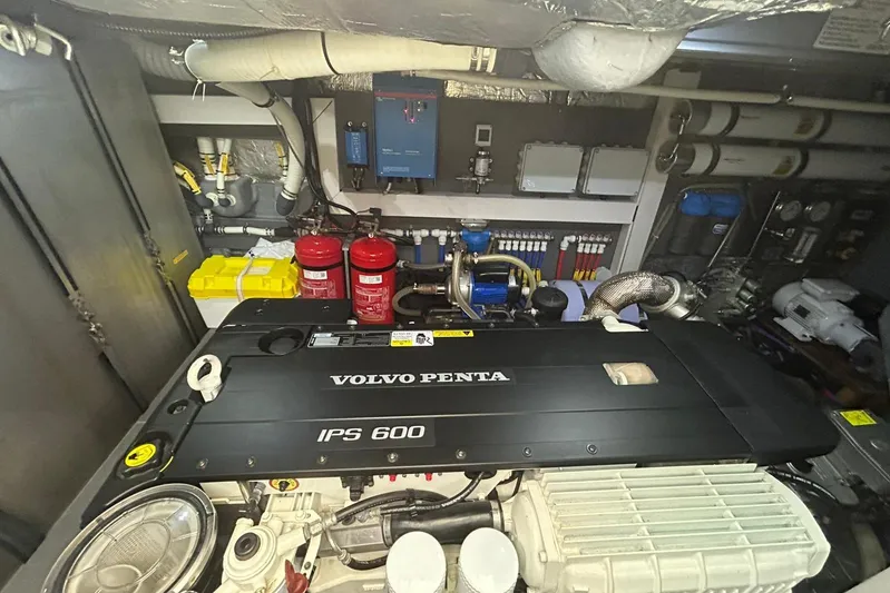 48 Navetta Yacht Photos Pics Engine room of 2019 Absolute NAVETTA 48 with Volvo Penta IPS 600 engine.