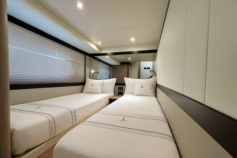48 Navetta Yacht Photos Pics Luxurious twin cabin interior on 2019 Absolute NAVETTA 48 yacht.