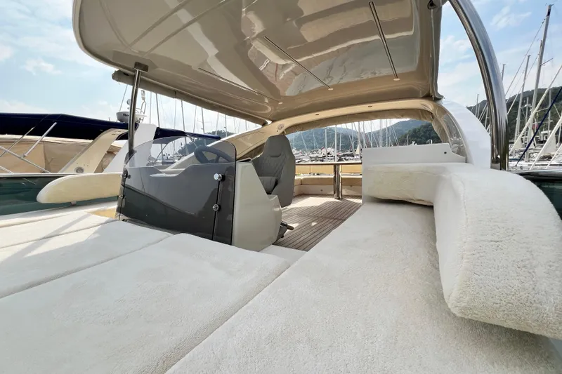 48 Navetta Yacht Photos Pics Luxurious 2019 Absolute NAVETTA 48 yacht interior with plush seating and sleek design.