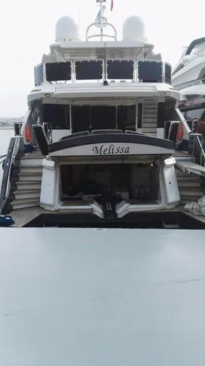 Melissa Yacht Photos Pics 2011 Sunseeker 34 Metre Yacht docked at marina.