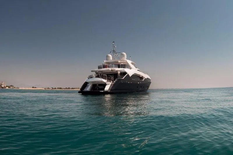 Melissa Yacht Photos Pics 2011 Sunseeker 34 Metre Yacht on calm ocean waters.