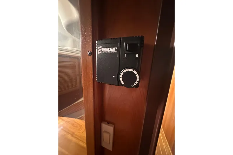 True North Yacht Photos Pics Espar heater control panel in 2003 Catalina 470 yacht interior.